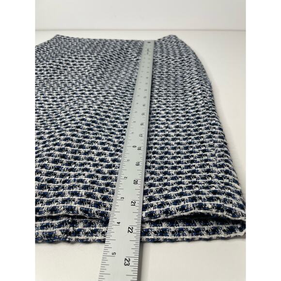 Calvin Klein Skirt Tweed Geometric Pencil Straight Mini Lined Blue Black Size 2 - Picture 9 of 11